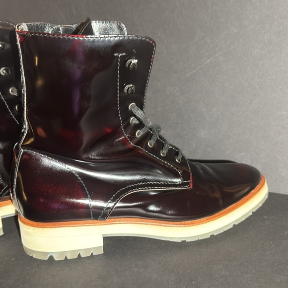 Aquatalia Oxblood Leather Lace Up Ankle Boots - Picture 15 of 17